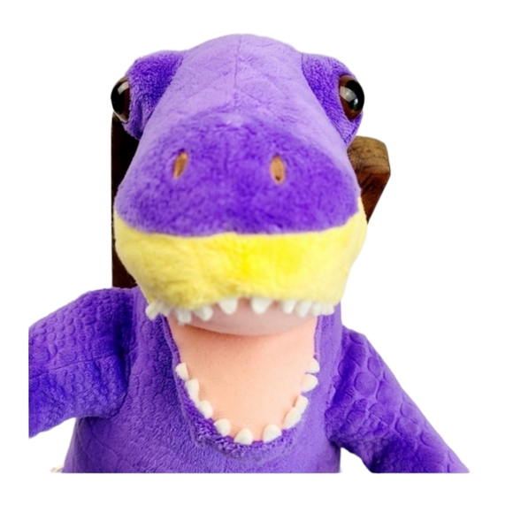 Build a Bear Purple & Yellow T-Rex Plush 2014 Stuffed Dinosaur - Picture 11 of 15